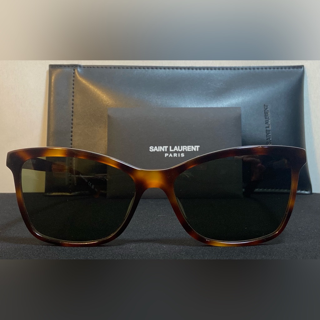 Sale Saint Laurent ~ Nwt ~ Sl 502 ~ Tortoise Brown ~ Green Lenses ~ Cat Eye Fr